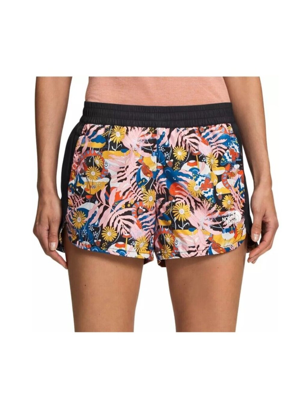 The North Face Womens Shorts Medium Black Lined Floral Hydranaline